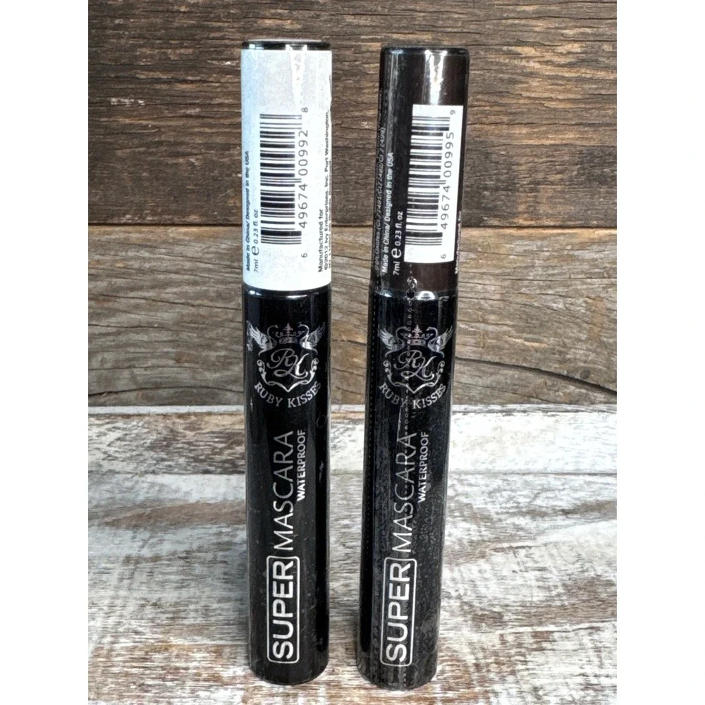 Ruby Kisses Waterproof Mascara Set Clear and Dark Brown 2ct Sealed